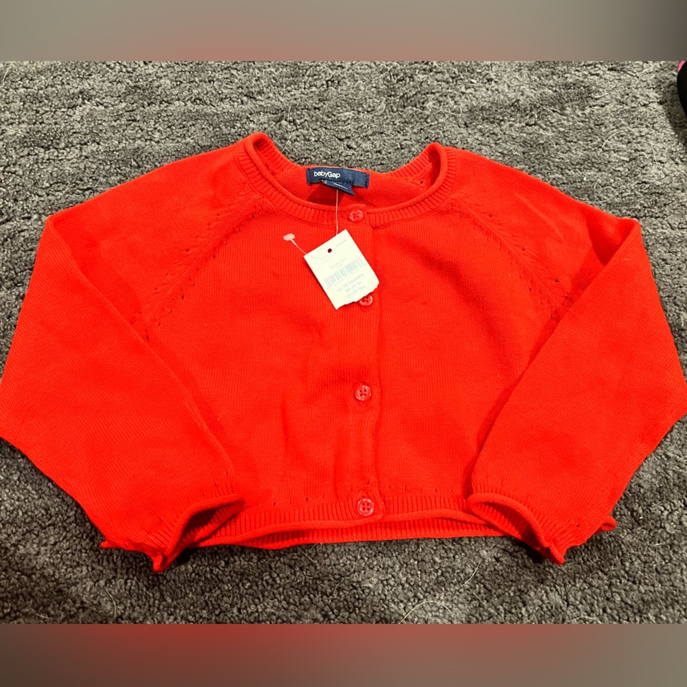 NWT Baby Gap Girls Red Cardigan